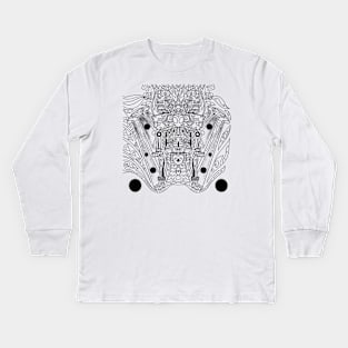 alien in mictlan hell pattern ecopop Kids Long Sleeve T-Shirt